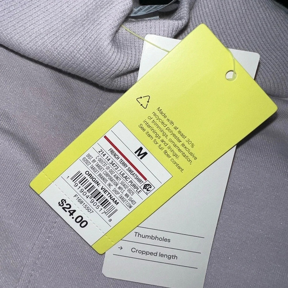 NWT Cropped Length French Terry Sweatshirt - Picture 11 of 12